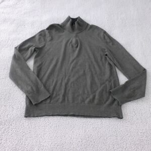Banana Republic Sweater Mens Medium 1/4 Zip Pullover Green Cashmere Blend